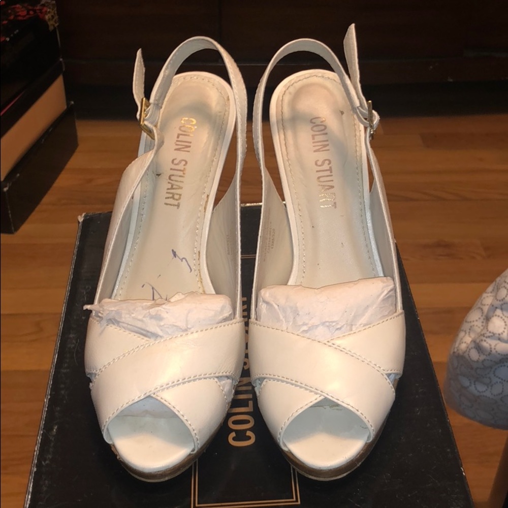 Ivory peep-Toe Sling-back